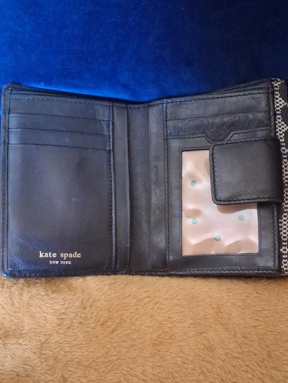 kate spade Navy and White Patterned Bifold Wallet